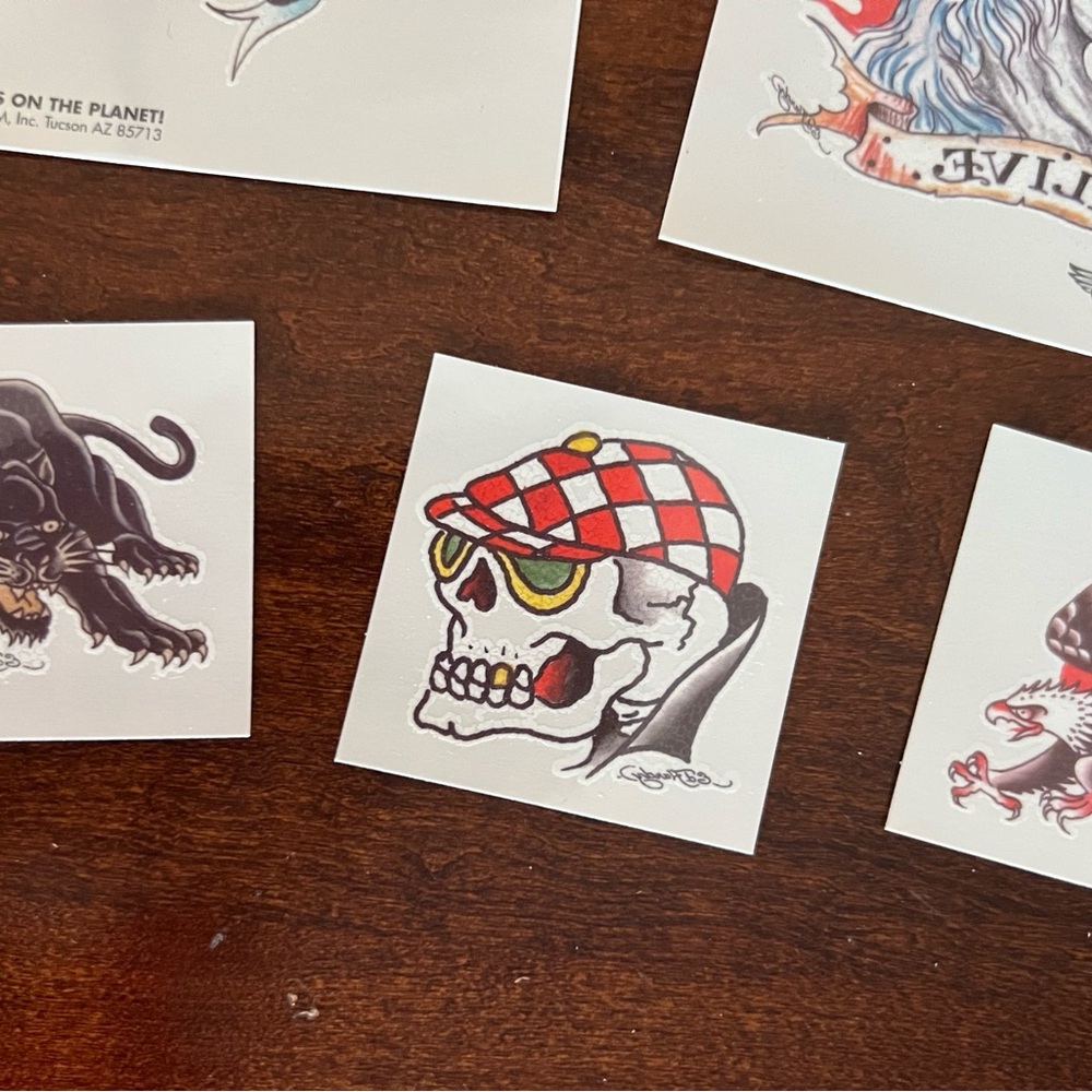 Vintage Ed Hardy Temporary Tattoos Panther Tiger Dead Alive Shark Dragon Dog - Picture 6 of 7